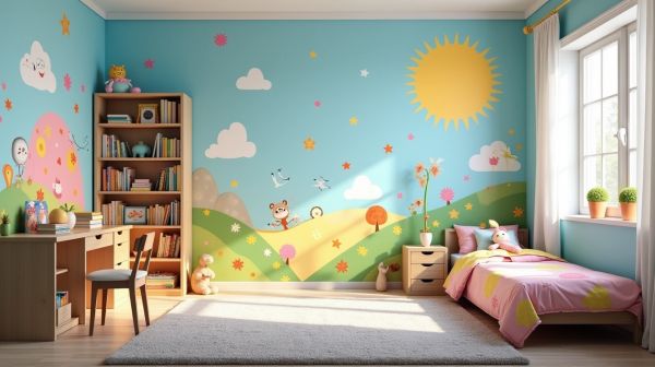 Transformez la chambre de votre enfant avec du papier peint créatif